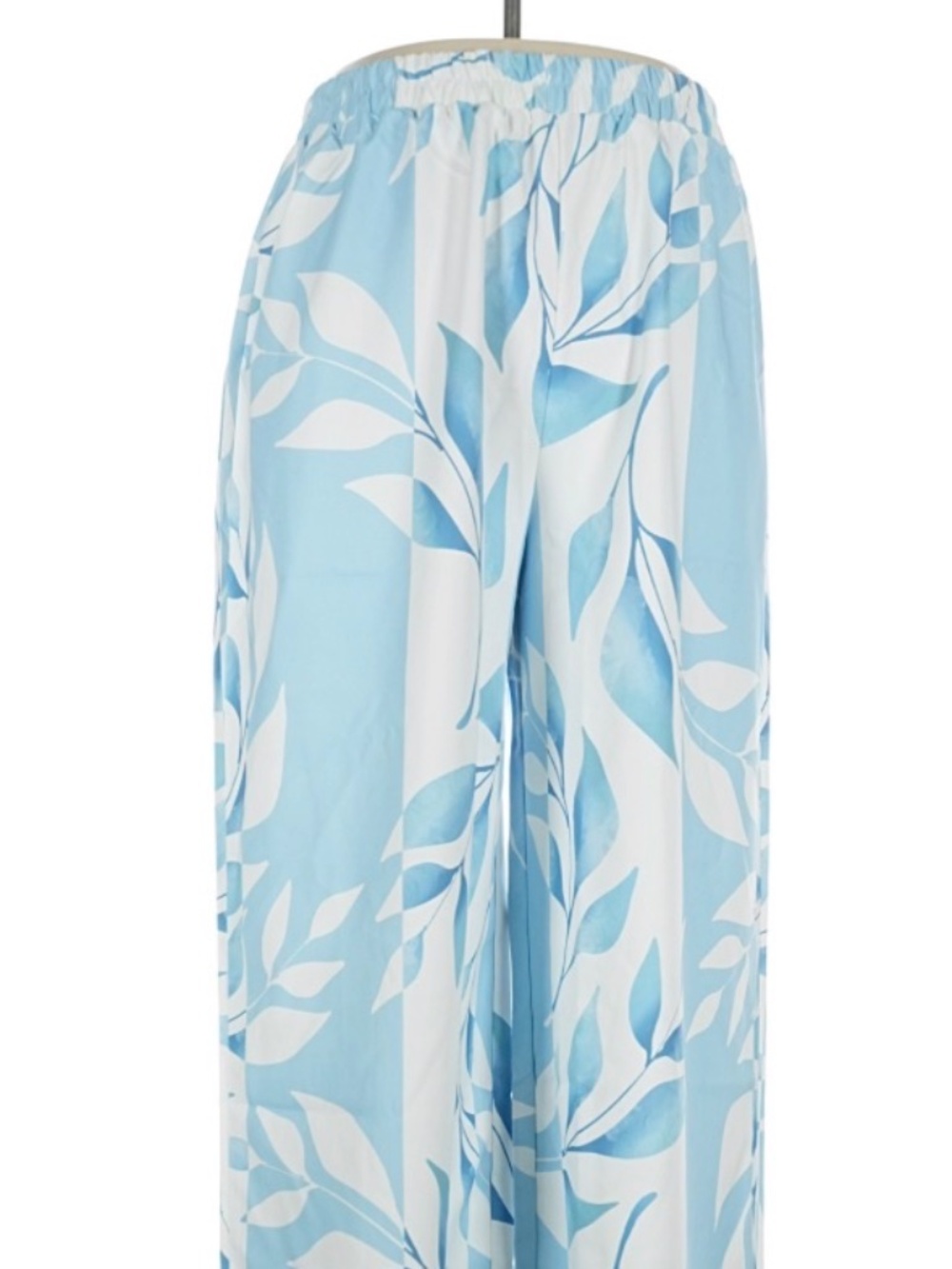 Palazzo Pants Blue and White with elastic waist XL